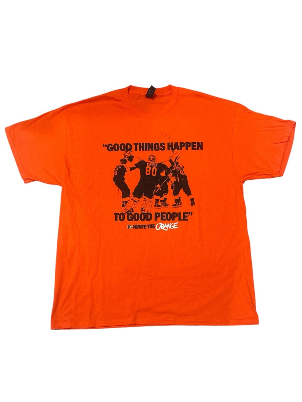 Philadelphia Flyers Good Things Happen To Good People Orange Tee XL